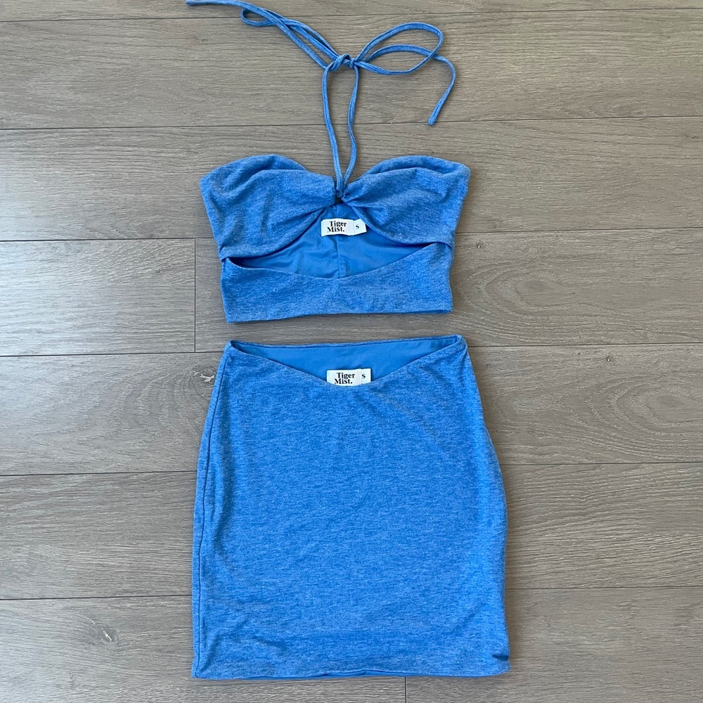 Tiger Mist Blue Skirt Set